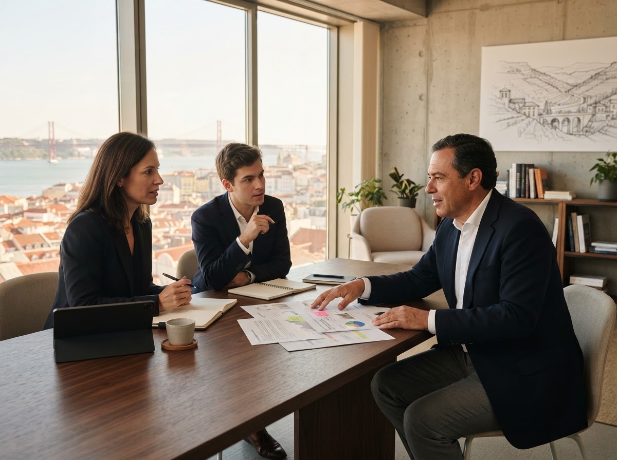 Luís Montenegro — ambiente de trabalho remoto com análise de dados em curso